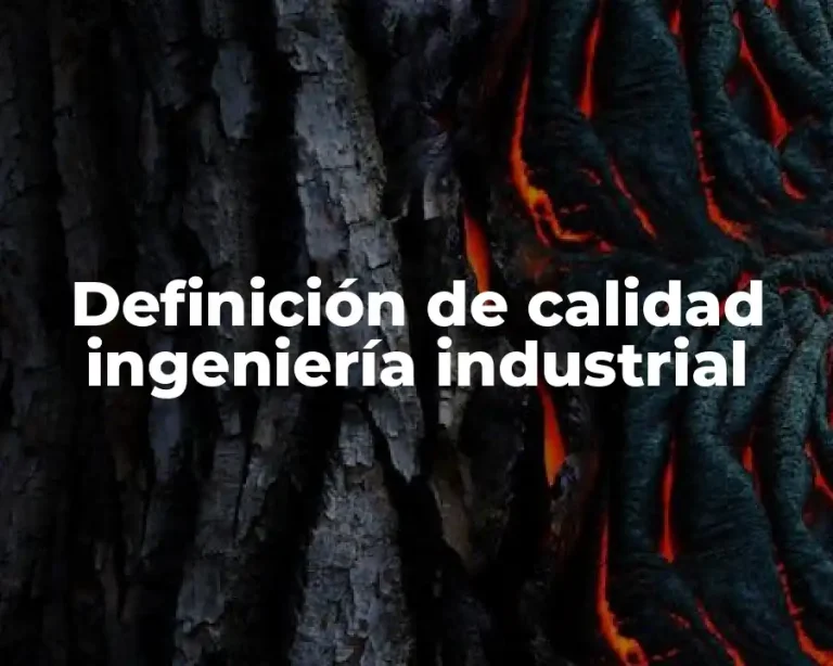 Definición de calidad ingeniería industrial