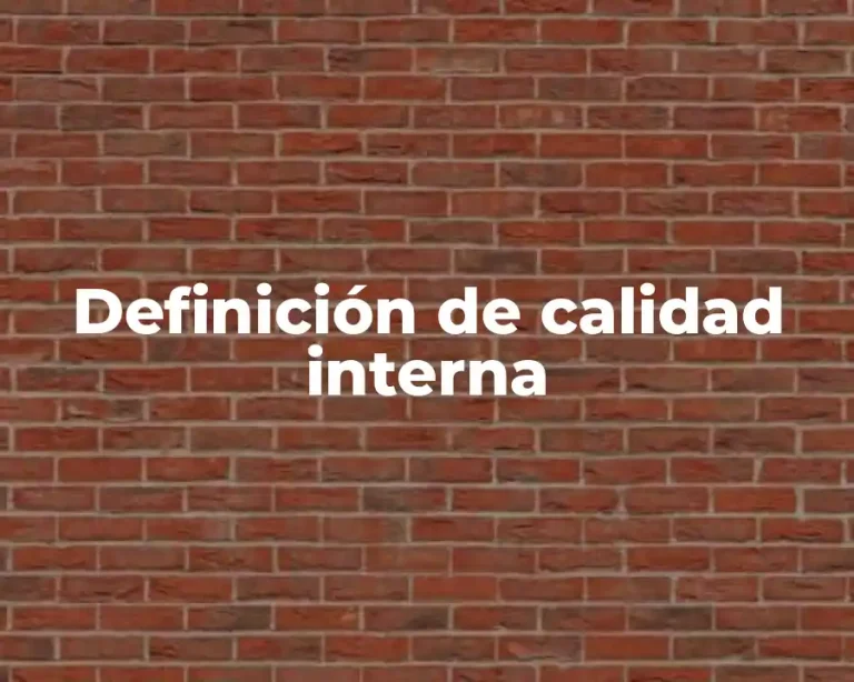 Definición de calidad interna