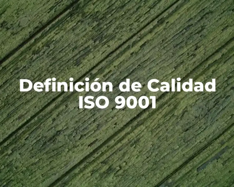 Definición de Calidad ISO 9001