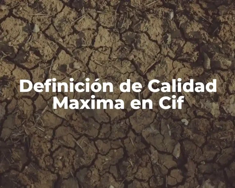 Definición de Calidad Maxima en Cif