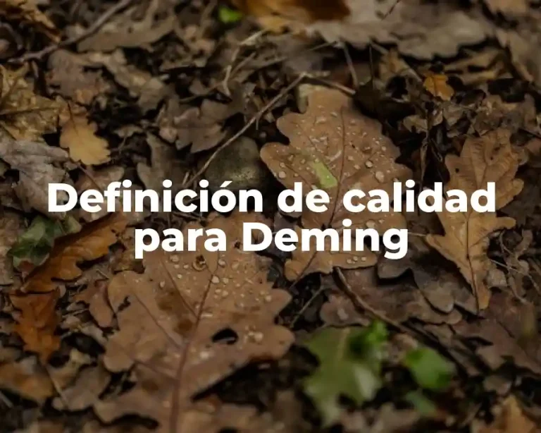 Definición de calidad para Deming