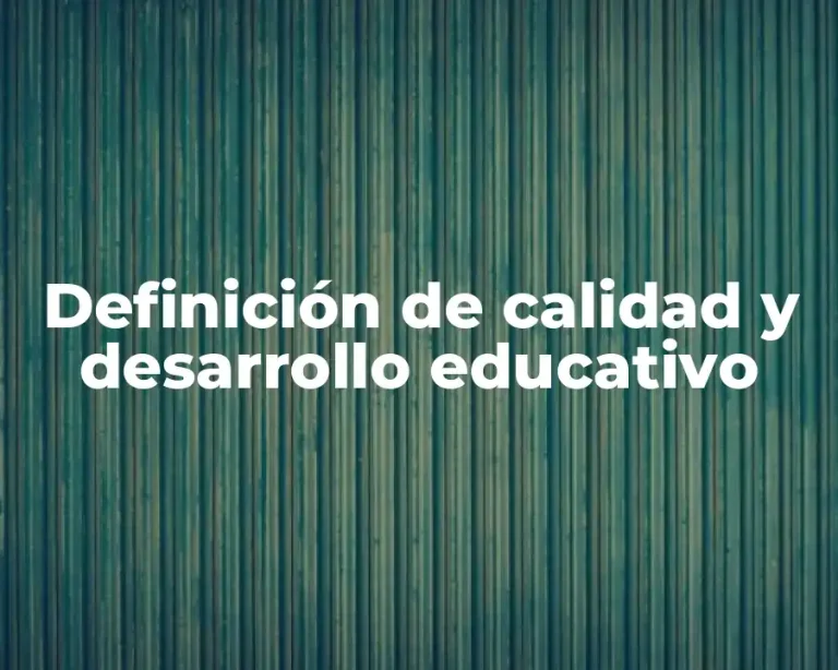 Definición de calidad y desarrollo educativo