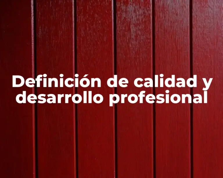 Definición de calidad y desarrollo profesional