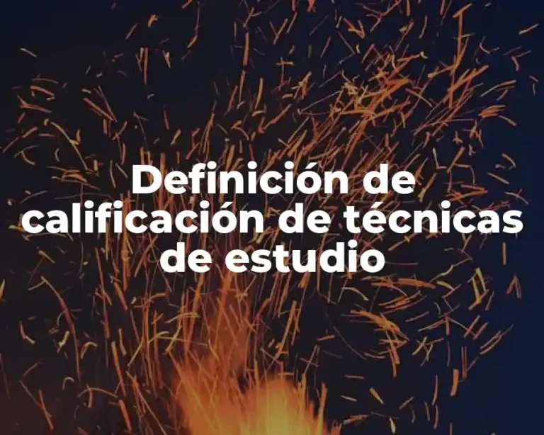 Definición de calificación de técnicas de estudio