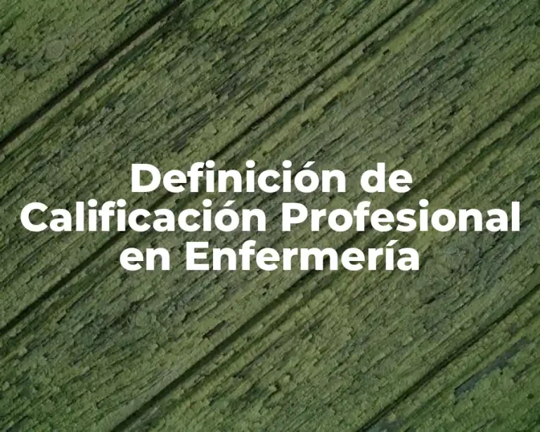Definición de Calificación Profesional en Enfermería