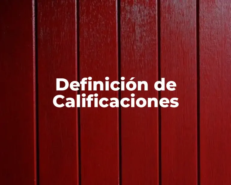 Definición de Calificaciones