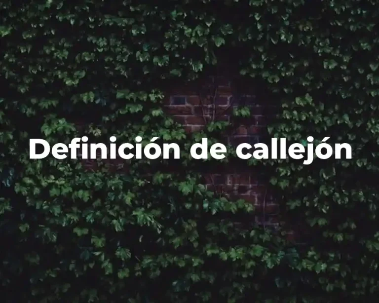 Definición de callejón