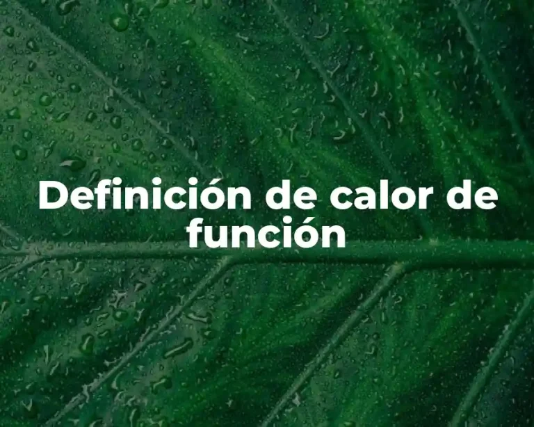 Definición de calor de función