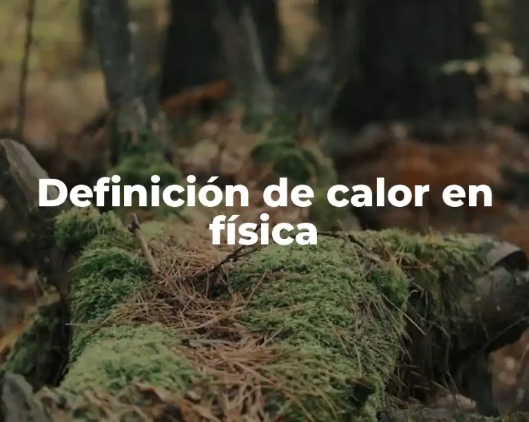 Definición de calor en física