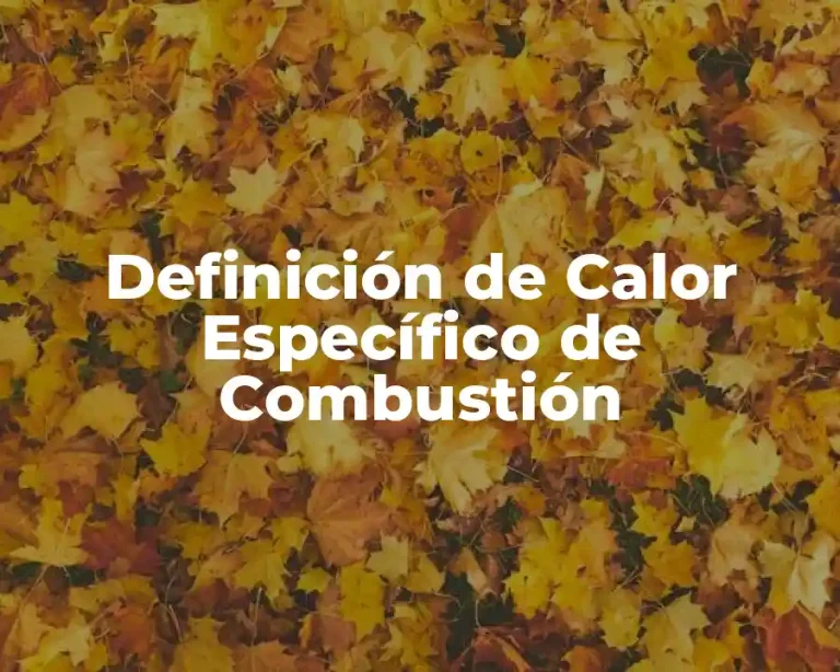 Definición de Calor Específico de Combustión