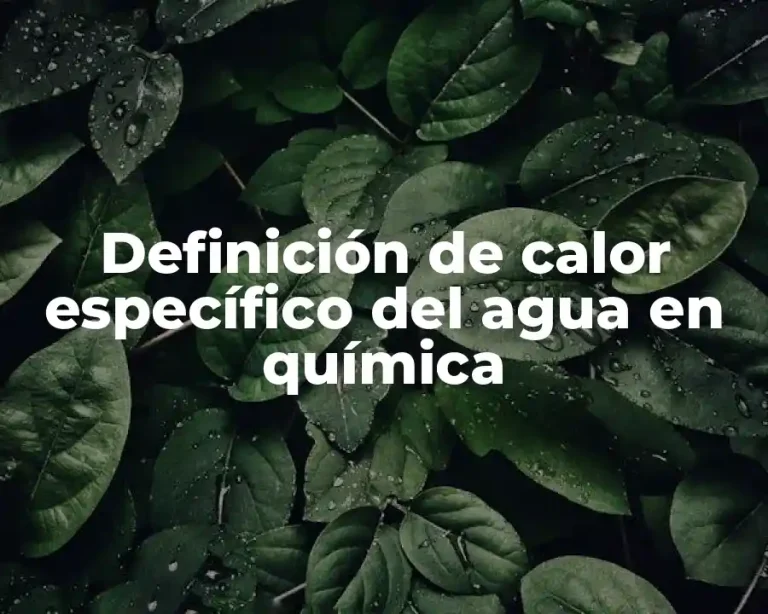 Definición de calor específico del agua en química