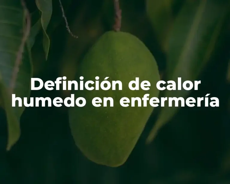 Definición de calor humedo en enfermería