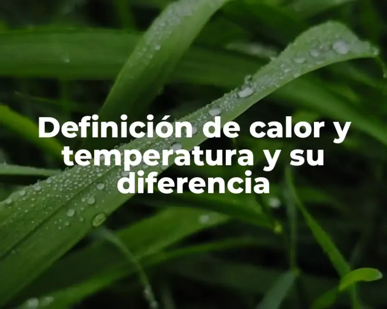 Definición de calor y temperatura y su diferencia