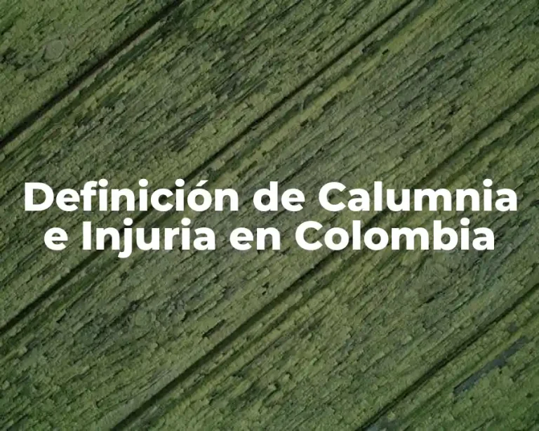 Definición de Calumnia e Injuria en Colombia