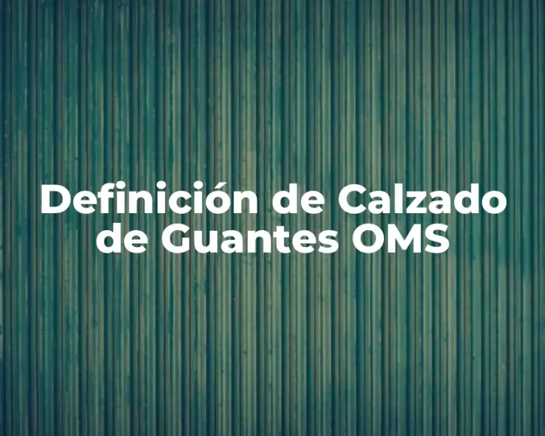 Definición de Calzado de Guantes OMS