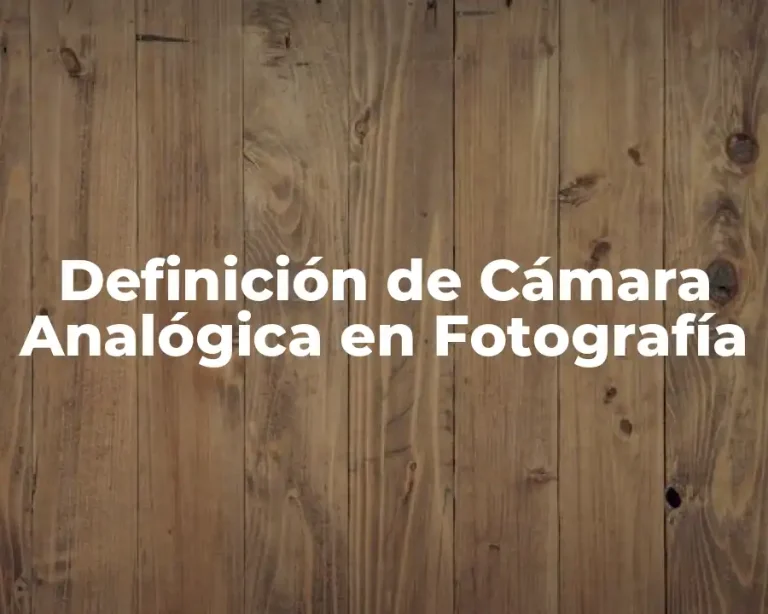 Definición de Cámara Analógica en Fotografía