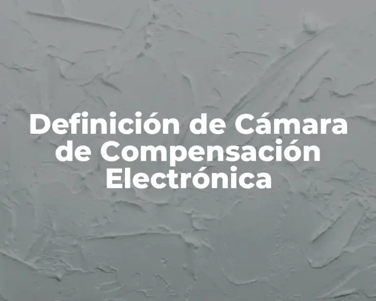 Definición de Cámara de Compensación Electrónica