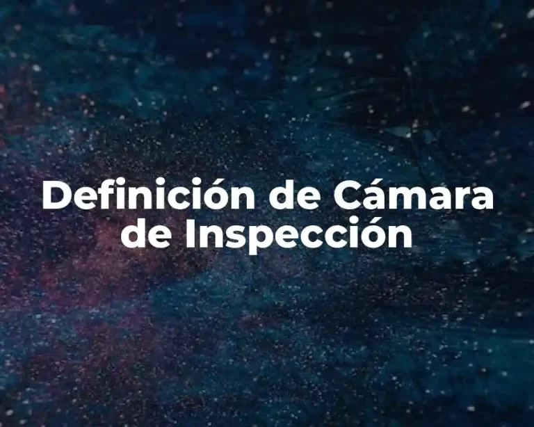 Definición de Cámara de Inspección