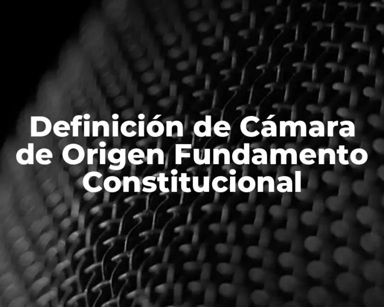 Definición de Cámara de Origen Fundamento Constitucional