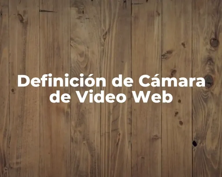Definición de Cámara de Video Web