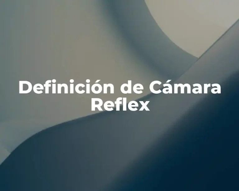Definición de Cámara Reflex
