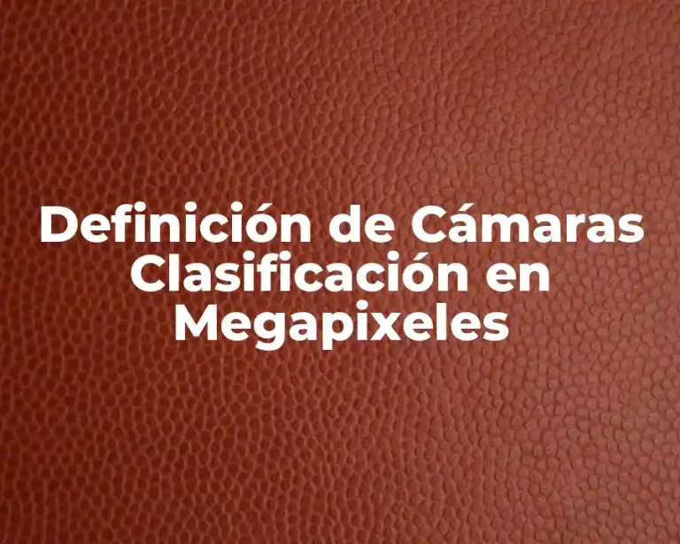 Definición de Cámaras Clasificación en Megapixeles