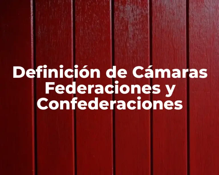 Definición de Cámaras Federaciones y Confederaciones