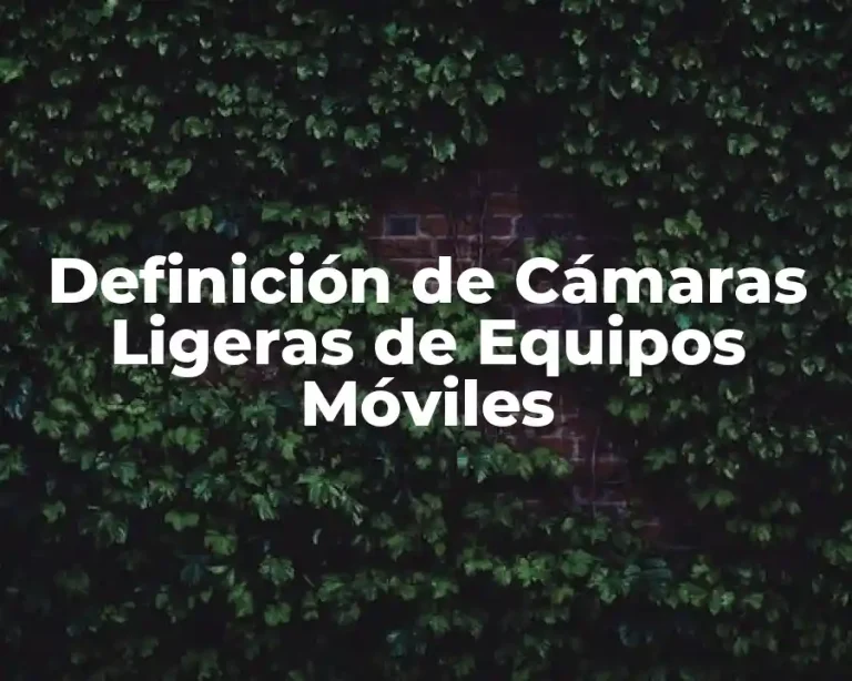 Definición de Cámaras Ligeras de Equipos Móviles