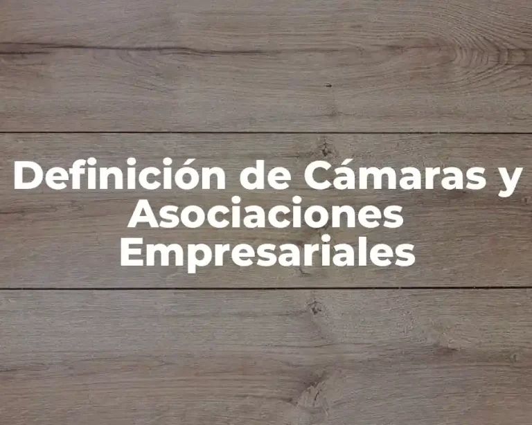 Definición de Cámaras y Asociaciones Empresariales
