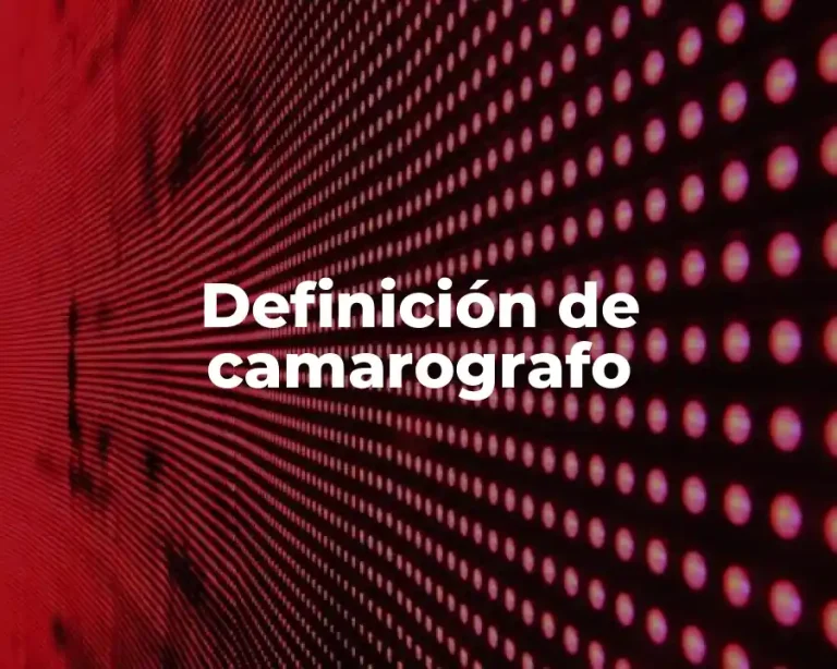 Definición de camarografo