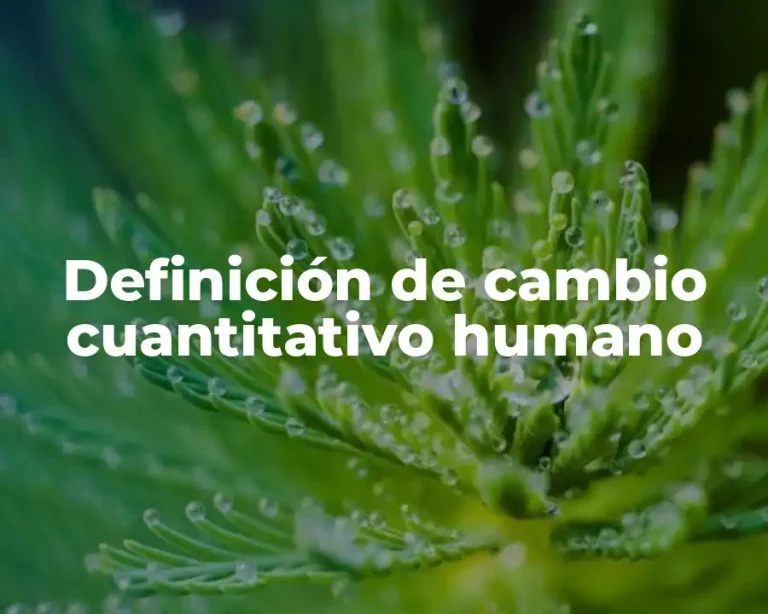Definición de cambio cuantitativo humano