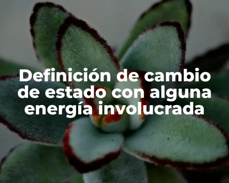 Definición de cambio de estado con alguna energía involucrada
