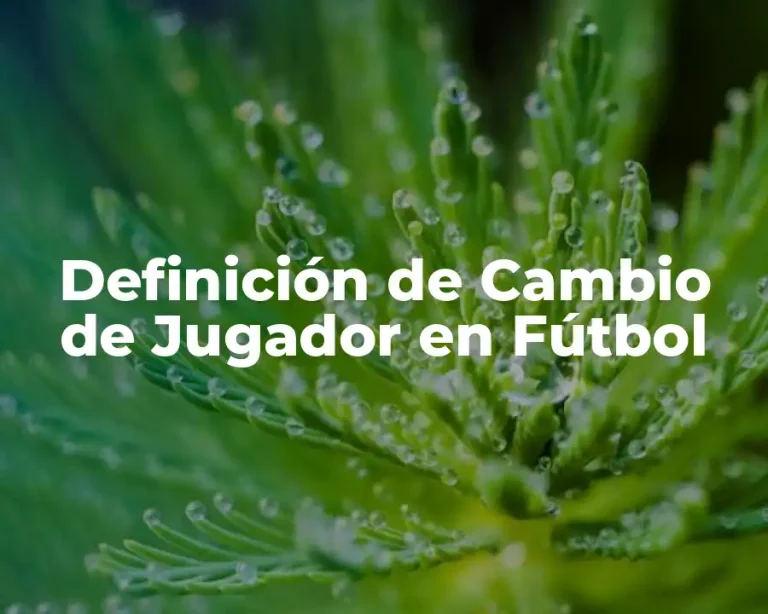 Definición de Cambio de Jugador en Fútbol
