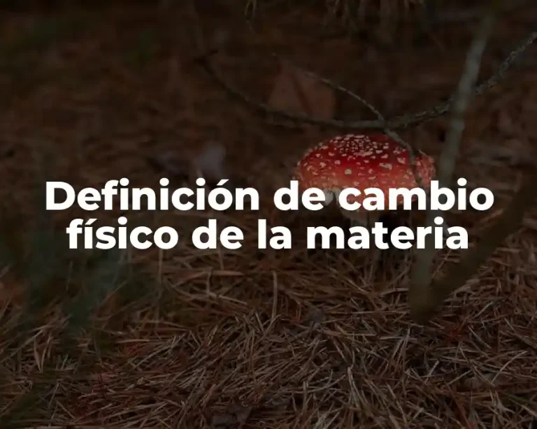 Definición de cambio físico de la materia