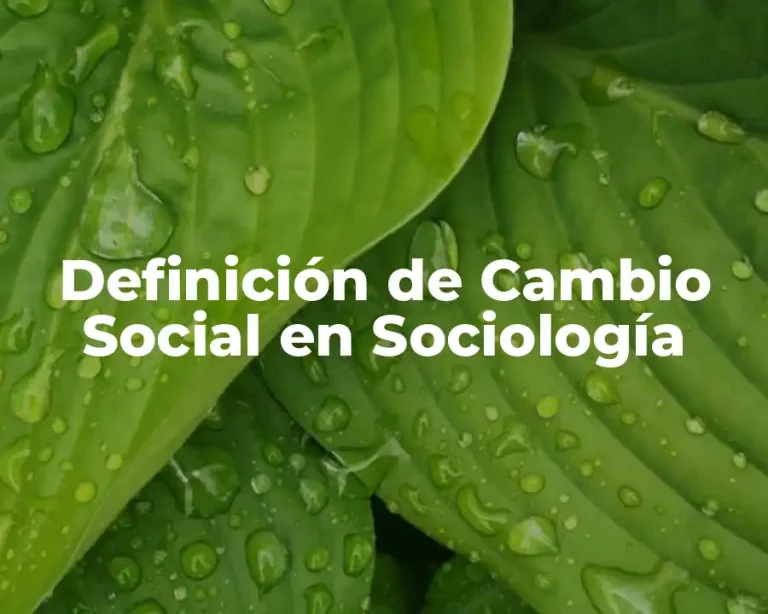 Definición de Cambio Social en Sociología