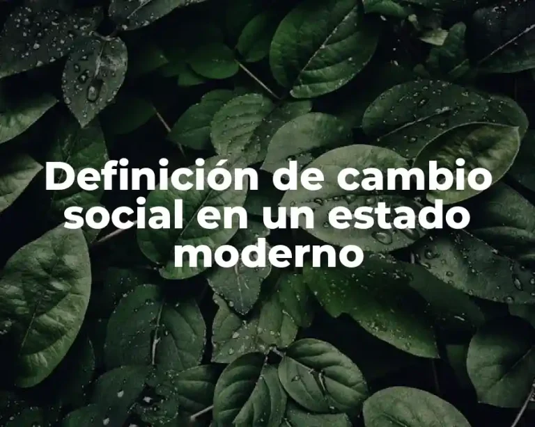Definición de cambio social en un estado moderno