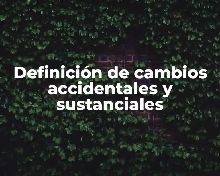 Definición de cambios accidentales y sustanciales