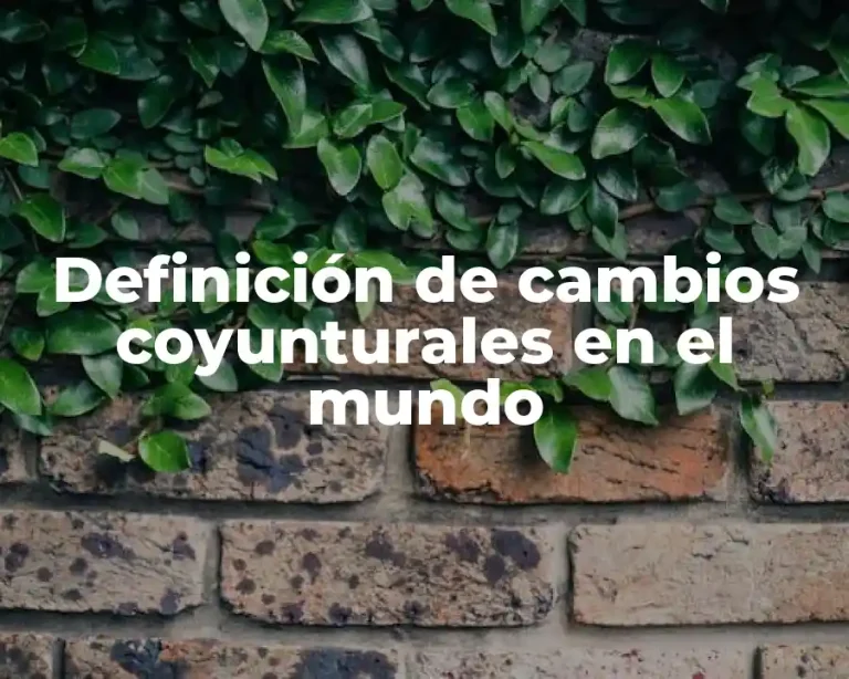 Definición de cambios coyunturales en el mundo
