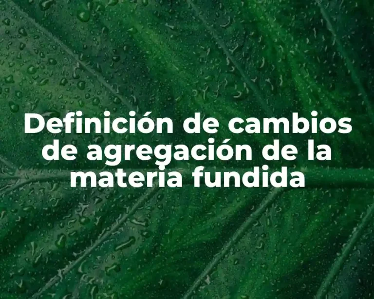 Definición de cambios de agregación de la materia fundida