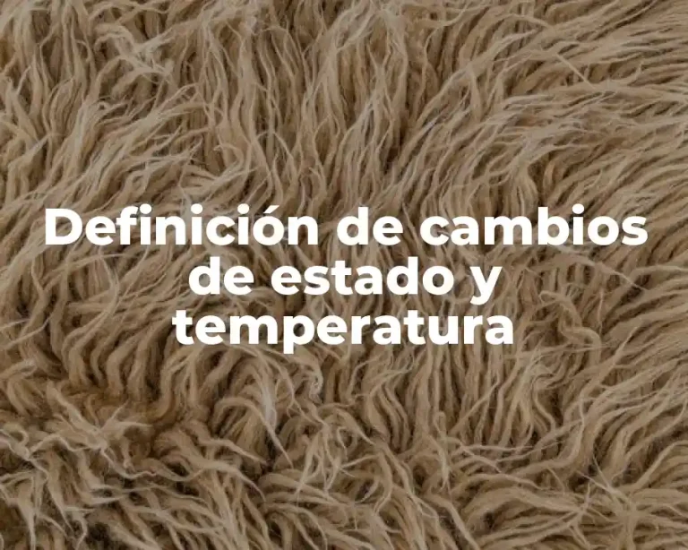 Definición de cambios de estado y temperatura