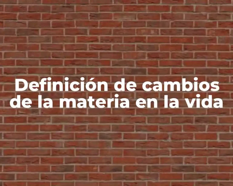 Definición de cambios de la materia en la vida