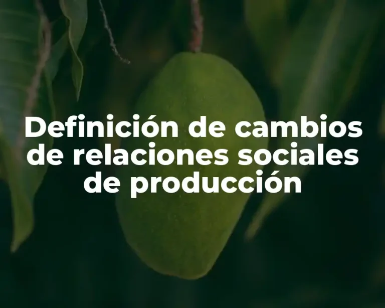 Definición de cambios de relaciones sociales de producción