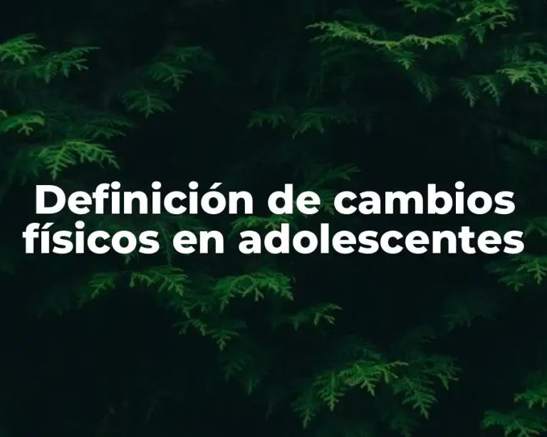 Definición de cambios físicos en adolescentes