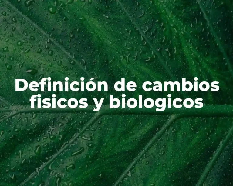 Definición de cambios fisicos y biologicos