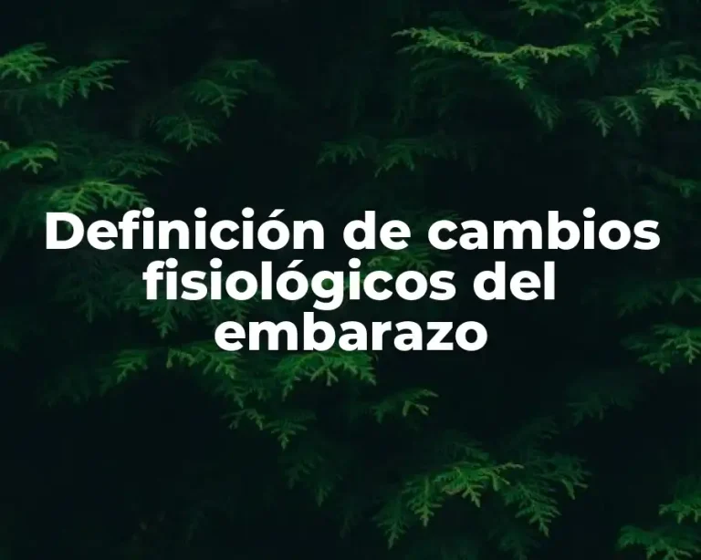 Definición de cambios fisiológicos del embarazo