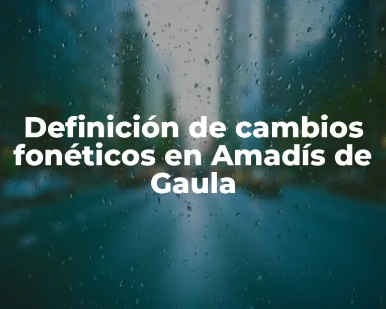 Definición de cambios fonéticos en Amadís de Gaula