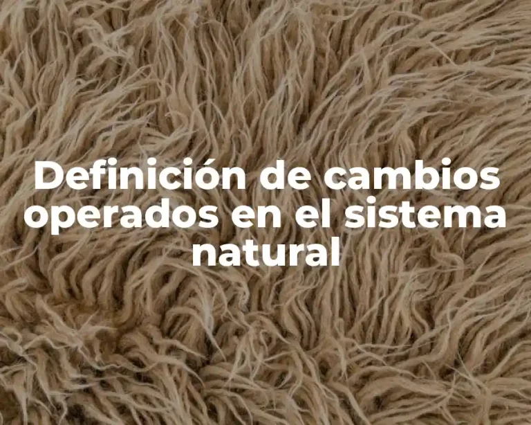 Definición de cambios operados en el sistema natural
