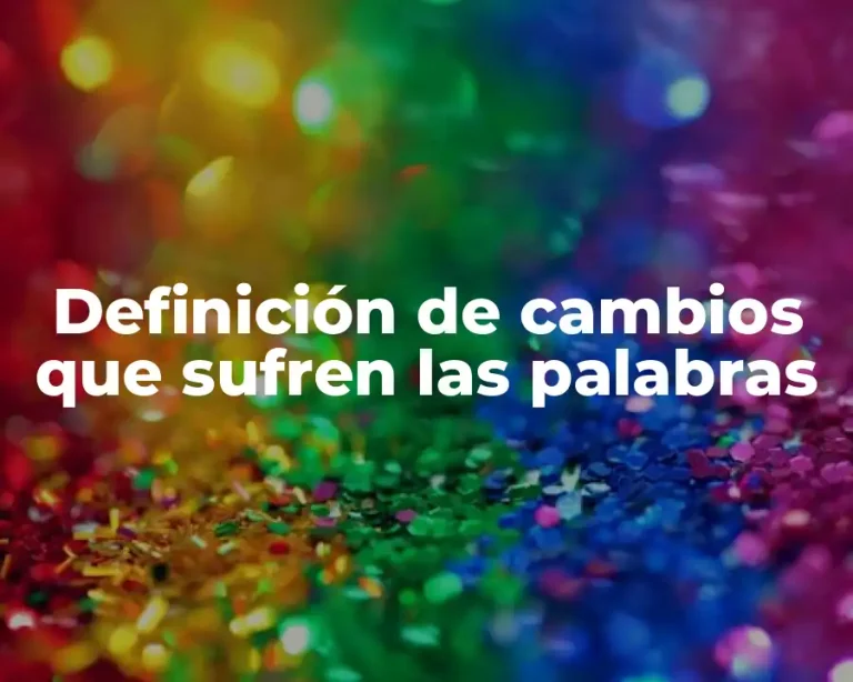 Definición de cambios que sufren las palabras
