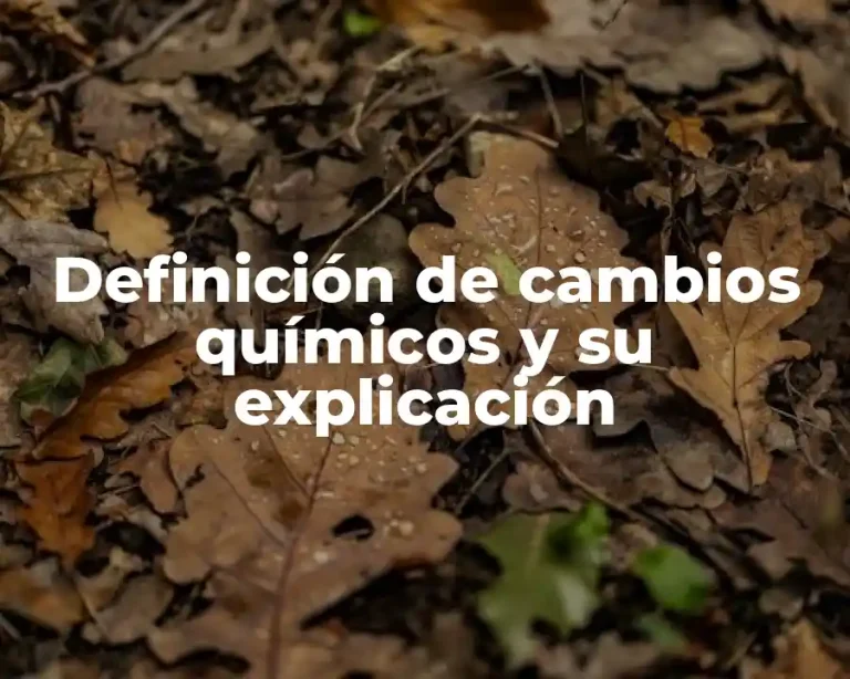 Definición de cambios químicos y su explicación