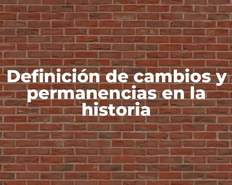Definición de cambios y permanencias en la historia